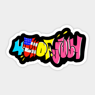 throw up 4th of july Sticker
